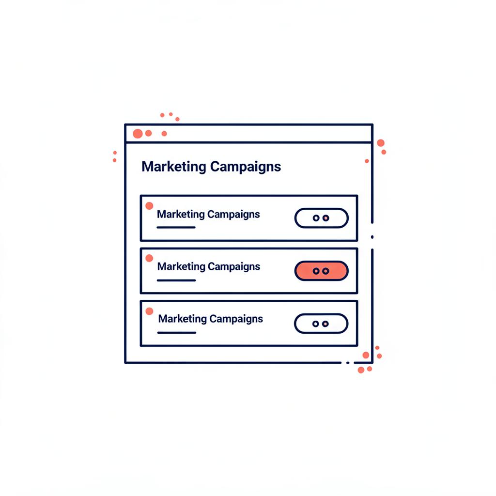 IZZE Campaigns list showing multi-channel campaigns with type, funnel stage, and status